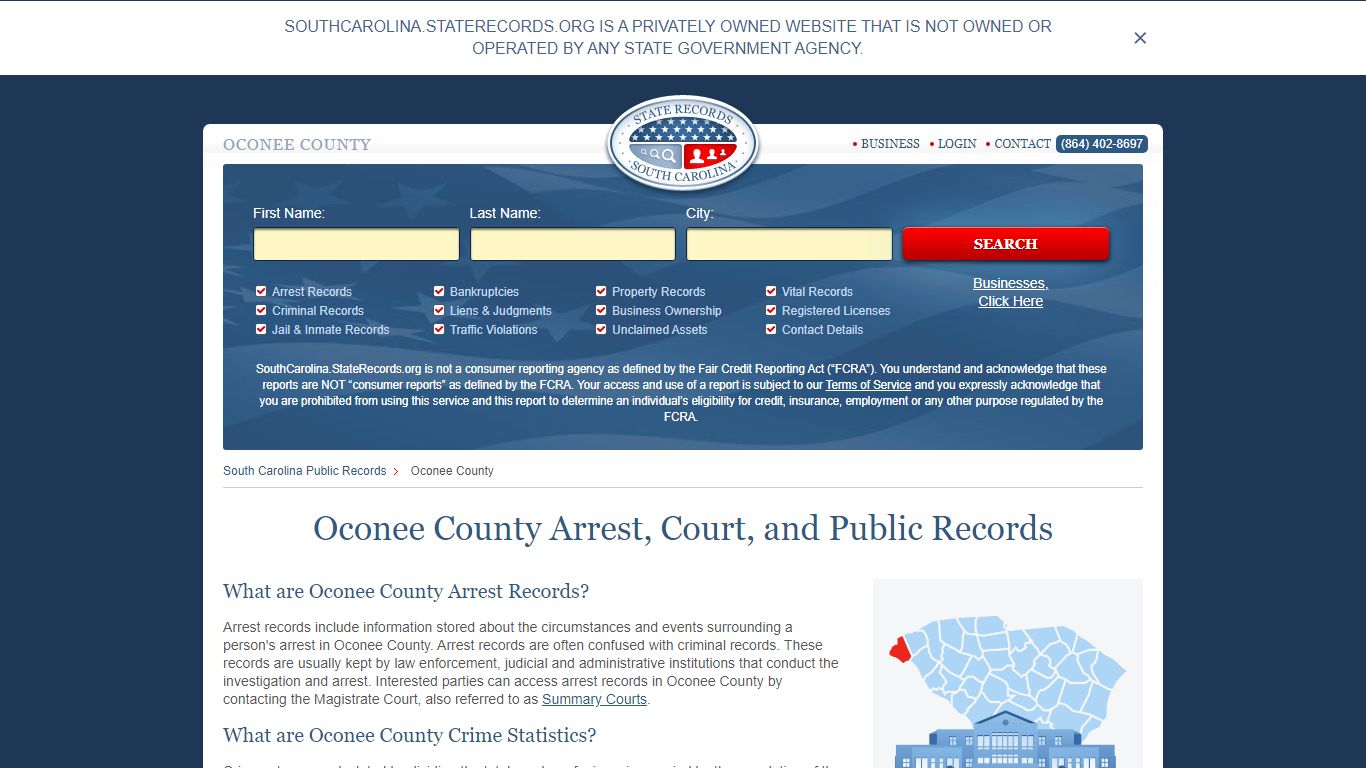 Oconee County Arrest, Court, and Public Records