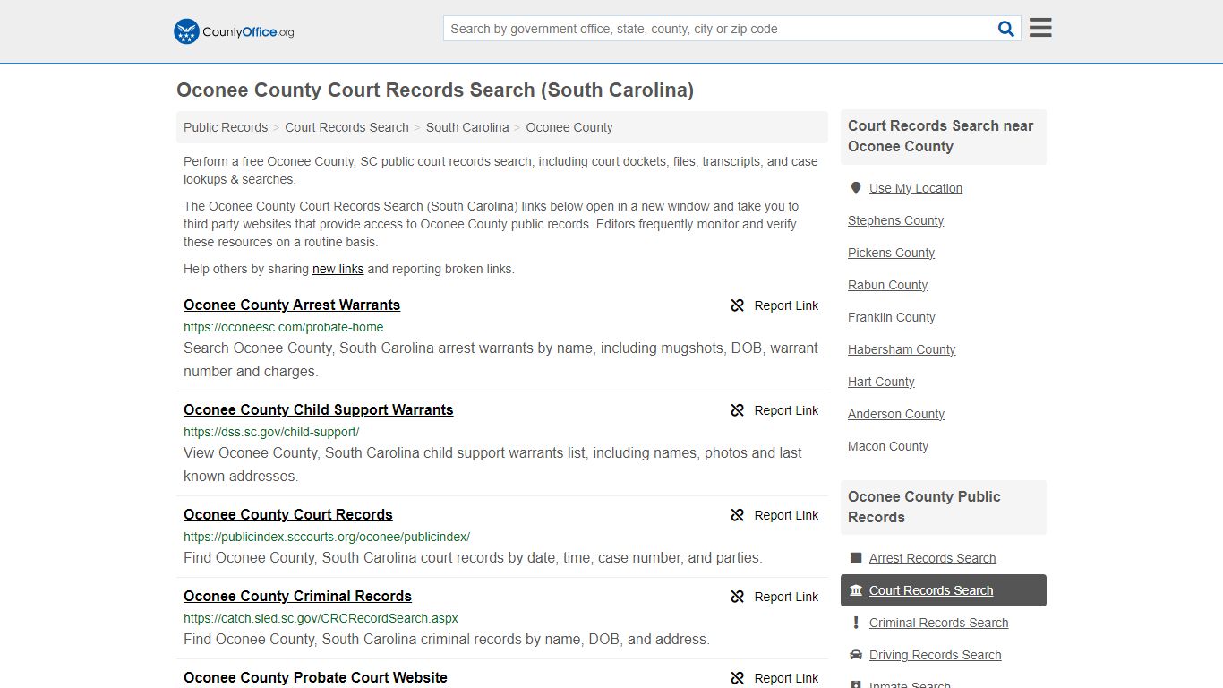 Oconee County Court Records Search (South Carolina) - County Office