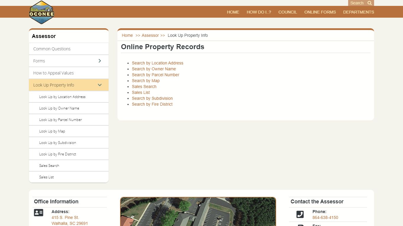 Look Up Property Info - Oconee County, SC